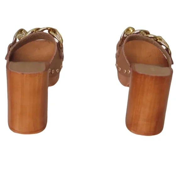 Madden Girl Tan Brass Link Platform Dress Sandals - 7M - Picture 6 of 7